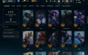 Unranked com 70 Champs e 38 Skins ( MID / ADC )