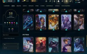 Unranked com 70 Champs e 38 Skins ( MID / ADC )