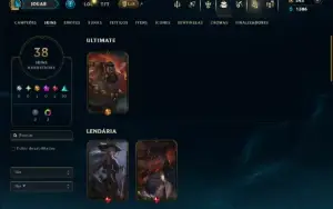 Unranked com 70 Champs e 38 Skins ( MID / ADC )