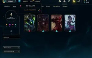 Conta ouro 4 com 26 Champs e 4 Skins + 1 Fragmento