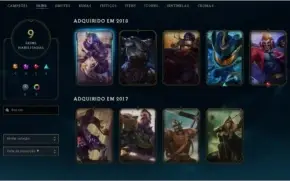 CONTA GOLD 2 - 43 CAMPEÕES - 9 SKINS