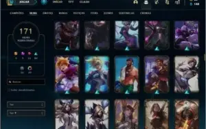 Conta unranked com 85 champs e 171 skins (2 Prestigios)