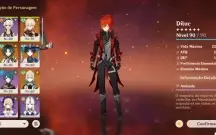 Conta genshin, Ar 55, Servidor América, Com skin do diluc