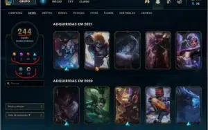 CONTA SEM BORDA MMR INTACTO 134 CAMPEÕES + 244 SKINS