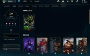 Conta platina 3 com 100 champs e 32 skins