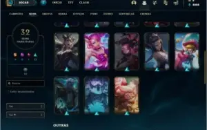 Conta platina 3 com 100 champs e 32 skins