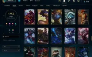 CONTA LEAGUE OF LEGENDS EX DIAMOND MUITAS SKINS E BARATA !!