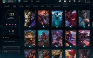 CONTA LEAGUE OF LEGENDS EX DIAMOND MUITAS SKINS E BARATA !!