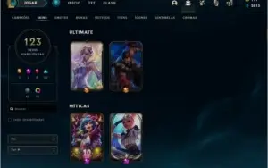 CONTA LEAGUE OF LEGENDS EX DIAMOND MUITAS SKINS E BARATA !!