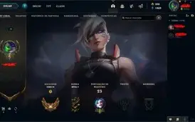 CONTA LOL OURO IV COM SKIN SEJUANI VITORIOSA + 25 SKINS SPLI