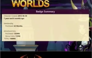CONTA AQW LEVEL 100(MAX) 905 ITENS