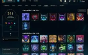 Vendo conta no LOL com 167 skins, todos os champs e 15k EA