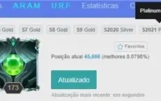 Conta Platina 4 (Platina 1 em 2021)/ 117 Campeões/ 77 Skins