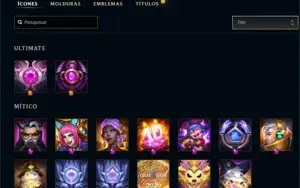 Conta Grão-Mestre - Para fazer de main - 400 skins