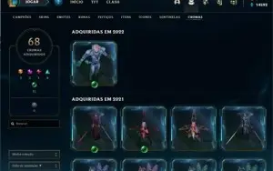 Conta Grão-Mestre - Para fazer de main - 400 skins