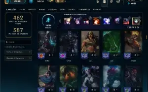 Esmeralda 4 com TODOS os champs e 172 Skins ( ADC / JG )