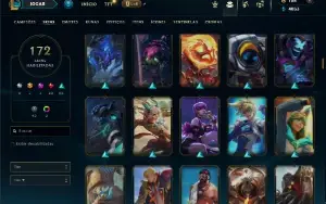 Esmeralda 4 com TODOS os champs e 172 Skins ( ADC / JG )