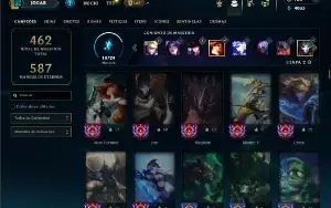 Esmeralda 4 com TODOS os champs e 172 Skins ( ADC / JG )