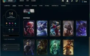 Conta prata 3 com 14 skins e 46 champs