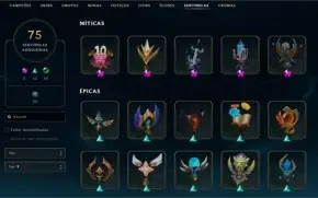 Conta LOL Diamante 1 500+ skins