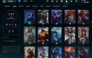 Unranked com TODOS os champs e 197 Skins ( MAIN SUP )