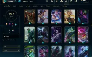 Unranked com TODOS os champs e 197 Skins ( MAIN SUP )