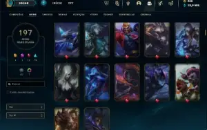 Unranked com TODOS os champs e 197 Skins ( MAIN SUP )