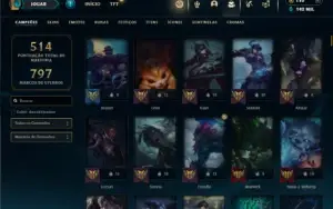 Esmeralda 4 com TODOS os champs e 270 Skins (SUP / JG / TOP)