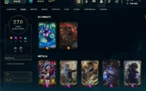 Esmeralda 4 com TODOS os champs e 270 Skins (SUP / JG / TOP)