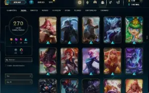 Esmeralda 4 com TODOS os champs e 270 Skins (SUP / JG / TOP)