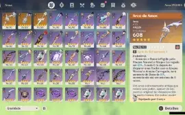 Genshin Impact - Ar56 , 12 Personagens T5 E 3 Armas T5