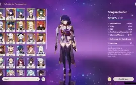 Genshin Impact - Ar56 , 12 Personagens T5 E 3 Armas T5