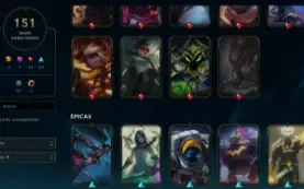 Conta League of Legends 151 Skins Full Acesso Unranked