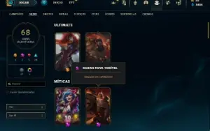 Conta Unranked com 80 Champs e 68 Skins