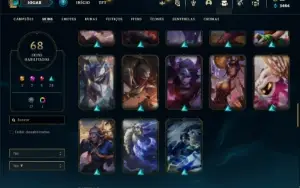 Conta Unranked com 80 Champs e 68 Skins