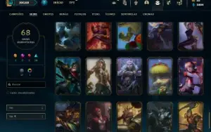 Conta Unranked com 80 Champs e 68 Skins