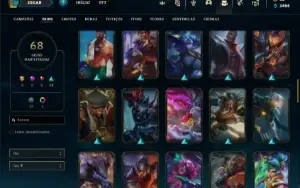 Conta Unranked com 80 Champs e 68 Skins