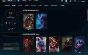 Conta de lol Ouro 4 34 skins!