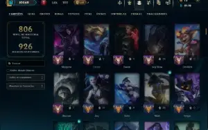 Unranked com TODOS os Champs e 189 Skins ( ADC / SUP )