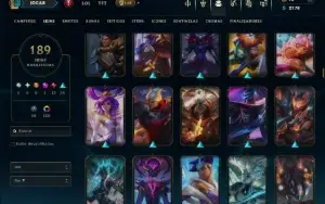 Unranked com TODOS os Champs e 189 Skins ( ADC / SUP )
