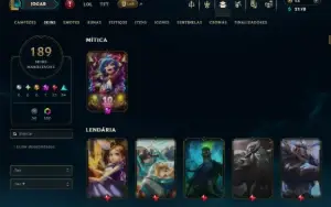 Unranked com TODOS os Champs e 189 Skins ( ADC / SUP )