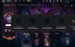 Unranked com TODOS os Champs e 189 Skins ( ADC / SUP )