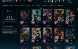 Unranked com TODOS os Champs e 189 Skins ( ADC / SUP )