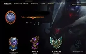 Conta League Of Legends Platina 3 275 skins