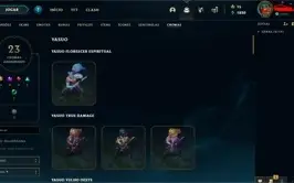 Conta LoL lvl 237, 95 skins,main yasuo 23 chromas