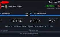 Conta steam lotada de jogos lvl 15gc global