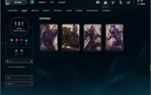 Conta prata 1 com 146 champs e 141 skins + 415k de Yasuo