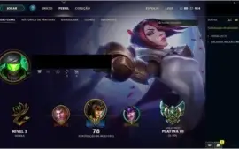LEAGUE OF LEGENDS CONTA PLATINA III 205 SKINS