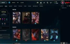 CONTA LOL 236 SKINS