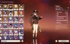 Genshin Impact - Ar56 , 10 Personagens T5 E 2 Armas T5